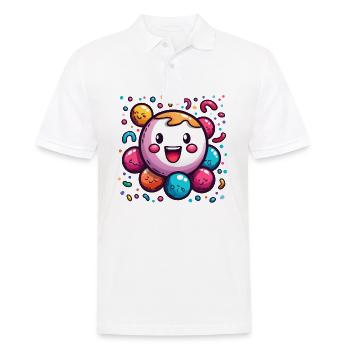 Fasnachtsfreude mit Konfetti - Männer Poloshirt - Weiß - Vorne - Kai (181cm)