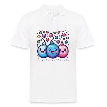 Fasnachtsfreude mit Konfetti - Männer Poloshirt - Weiß - Vorne - Kai (181cm)