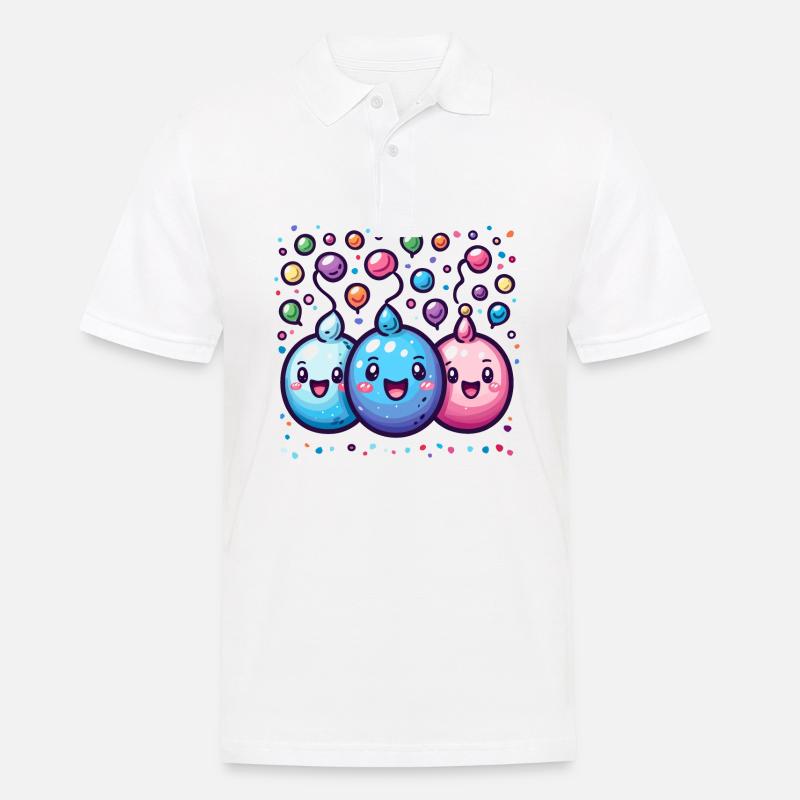 Fasnachtsfreude mit Konfetti - Männer Poloshirt - Weiß