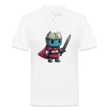 Tapferer Ritter im Comicstil für Kinder - Männer Poloshirt - Weiß - Vorne - Kai (181cm)