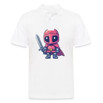 Tapferer Ritter im Comicstil für Kinder - Männer Poloshirt - Weiß - Vorne - Kai (181cm)