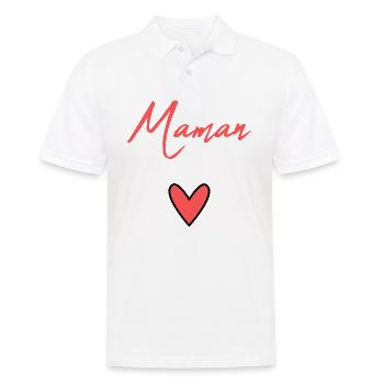 MOM. MOTHER'S DAY. HEART. FEAST. HAPPY BIRTHDAY MAM - Men's Polo Shirt - white - Front - Kai (181cm)