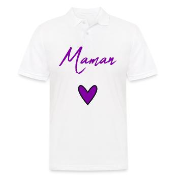 BONNE FÊTE. COEUR. BONNE FÊTE MAMAN. MAMAN. FÊTE - Polo Homme - blanc - Devant - Kai (181cm)
