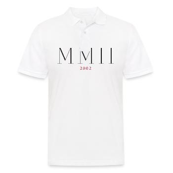 Chiffre romain Année de naissance Fait en 2002 - Polo Homme - blanc - Devant - Kai (181cm)