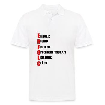 Erfolg - Männer Poloshirt - Weiß - Vorne - Kai (181cm)