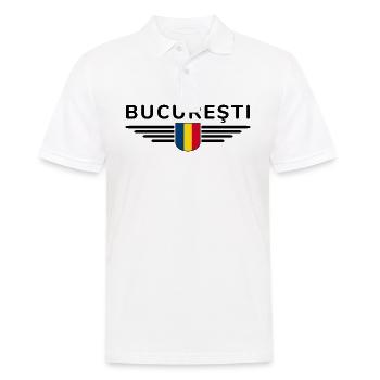Bukarest T Shirt für Rumänien Fans Outfit - Männer Poloshirt - Weiß - Vorne - Kai (181cm)
