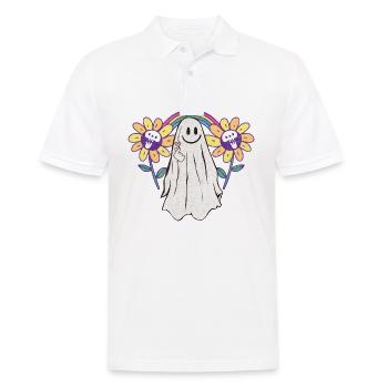 Lustiges Gespenst Mit Blumen Halloween Geschenk - Männer Poloshirt - Weiß - Vorne - Kai (181cm)