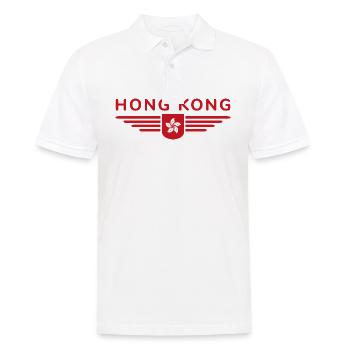 Ich liebe Honkong Fan, Design T-Shirt Outfit - Männer Poloshirt - Weiß - Vorne - Kai (181cm)