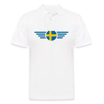Flügel Flagen Schweden Wappen - Männer Poloshirt - Weiß - Vorne - Kai (181cm)