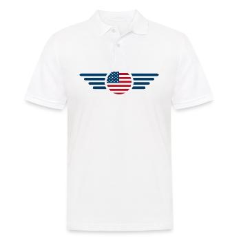 États-Unis États-Unis Style Design T-shirt - Polo Homme - blanc - Devant - Kai (181cm)