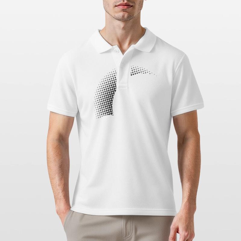 Dotted Half Semicircle Vector Graphic Men's Polo Shirt