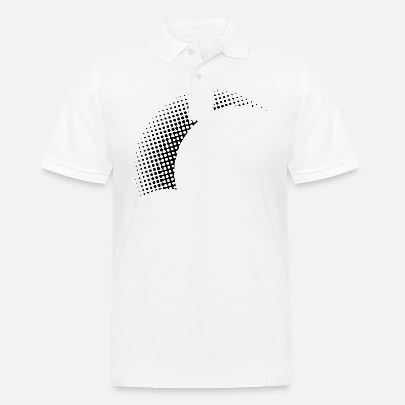 gepunkteter halber Halbkreis Vectorgraphic - Männer Poloshirt - Weiß