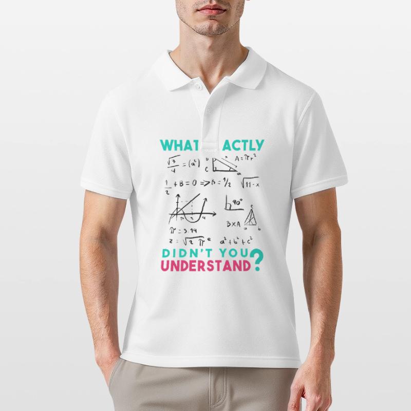 Funny Math Jokes, Physics and Math Formulas Saying Men's Polo Shirt