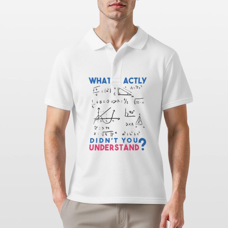 Funny Math Jokes, Physics and Math Formulas Saying Men's Polo Shirt