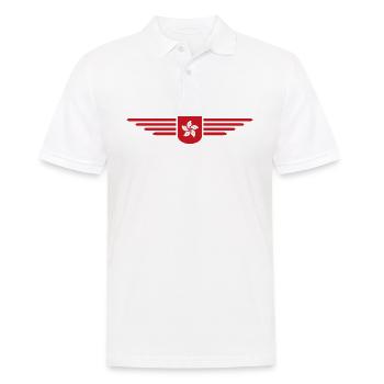 Ich liebe Honkong Fan, Design T-Shirt Outfit - Männer Poloshirt - Weiß - Vorne - Kai (181cm)