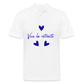 RETRAITE. RETRAITE. RETRAITEE. RETRAITE - Polo Homme - blanc - Devant - Kai (181cm)