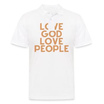 Liebe Gott Liebe Menschen - Christliches Zitat - Männer Poloshirt - Weiß - Vorne - Kai (181cm)