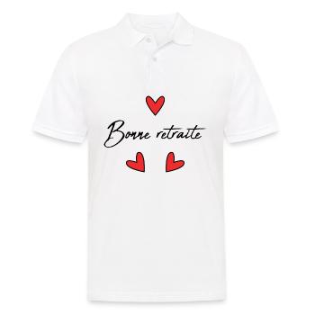 RUHESTAND. RUHESTAND. PENSIONIERT. GLÜCKLICHER RUHESTAND - Männer Poloshirt - Weiß - Vorne - Kai (181cm)