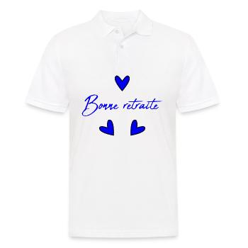 RUHESTAND. RUHESTAND. PENSIONIERT. GLÜCKLICHER RUHESTAND - Männer Poloshirt - Weiß - Vorne - Kai (181cm)