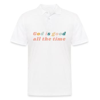 God Is Good All The TIme - Bunte Stimmung Christian - Männer Poloshirt - Weiß - Vorne - Kai (181cm)
