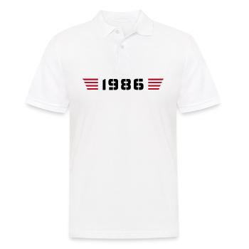 Année de naissance Anniversaire Né en - Fabriqué en 1986 - Polo Homme - blanc - Devant - Kai (181cm)