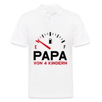 PAPA 4 KINDER VATERTAG - Männer Poloshirt - Weiß - Vorne - Kai (181cm)