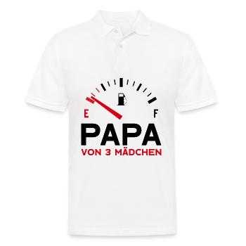 PAPA DREI MÄDCHEN VATER 3 TÖCHTER VATERTAG - Männer Poloshirt - Weiß - Vorne - Kai (181cm)