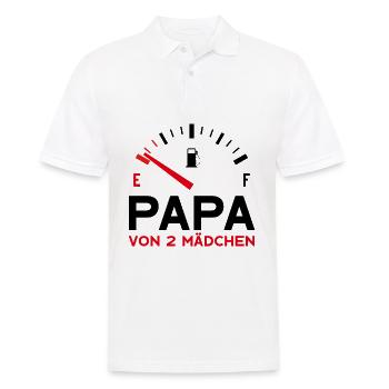 PAPA ZWEI MÄDCHEN VATER 2 TÖCHTER VATERTAG - Männer Poloshirt - Weiß - Vorne - Kai (181cm)