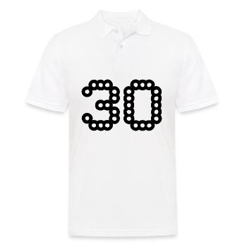 30. 30 YEARS. 30th ANNIVERSARY. 30 YEARS ANNIVERSARY. - Men's Polo Shirt - white - Front - Kai (181cm)