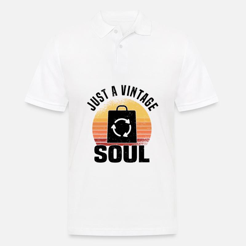 Secondhandladen Secondhand Öko Hipster Gebraucht - Männer Poloshirt - Weiß