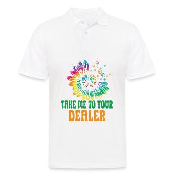 Hippie Peace Sign Peace Flowers Flower Child - Polo Homme - blanc - Devant - Kai (181cm)
