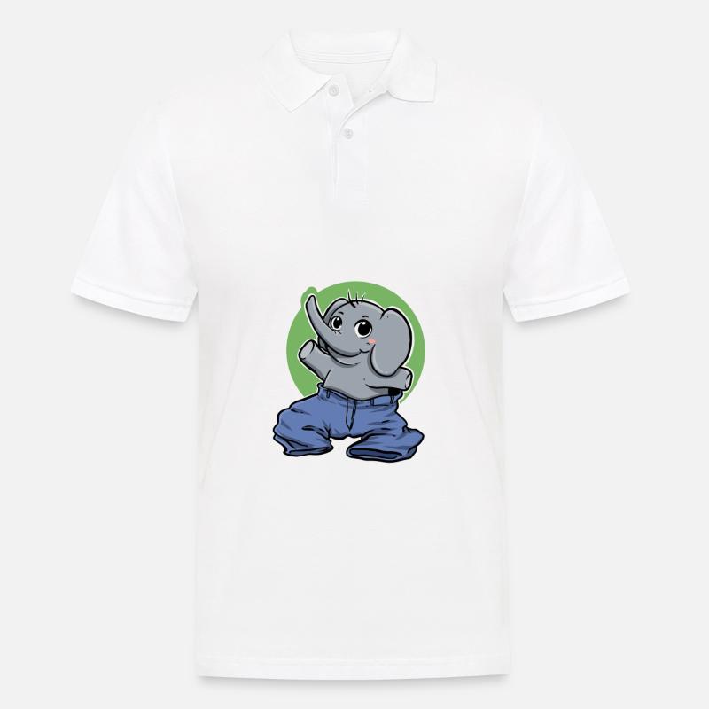 Elefant Hose Süß Geschenk - Männer Poloshirt - Weiß