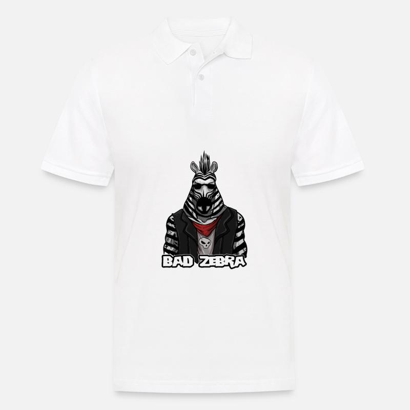 Zebra Punk Motorradfahrer - Männer Poloshirt - Weiß