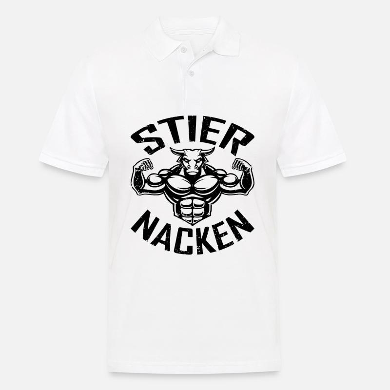 Stiernacken - Männer Poloshirt - Weiß
