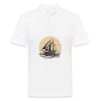 Sail Shiff vintage illustration - Men's Polo Shirt - white - Front - Kai (181cm)