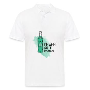 Pfeffi geht immer! T-Shirt - Männer Poloshirt - Weiß - Vorne - Kai (181cm)