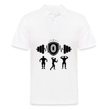 Bodybuilding Gym Name Buchstabe Training O - Männer Poloshirt - Weiß - Vorne - Kai (181cm)