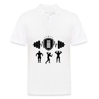 Bodybuilding Gym Name Buchstabe Training I - Männer Poloshirt - Weiß - Vorne - Kai (181cm)