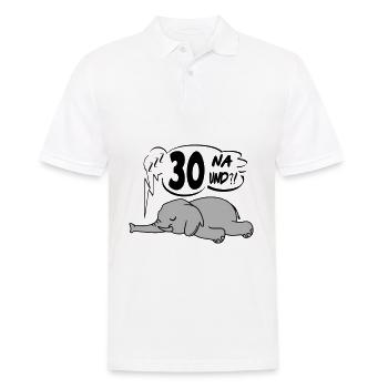 Geburtstag 30 Birthday Lustig Elefant Na und - Männer Poloshirt - Weiß - Vorne - Kai (181cm)