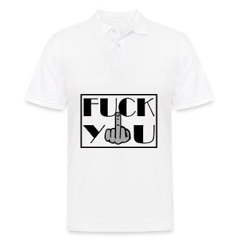 Fuck You Fuck You Majeur - Polo Homme - blanc - Devant - Kai (181cm)