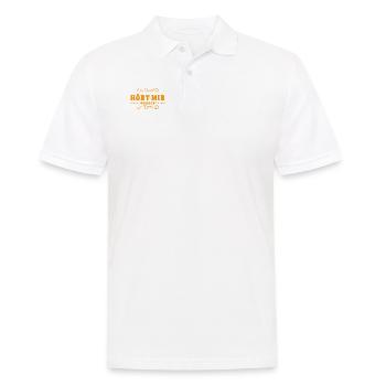 seid ihr aufmerksam? - Männer Poloshirt - Weiß - Vorne - Kai (181cm)