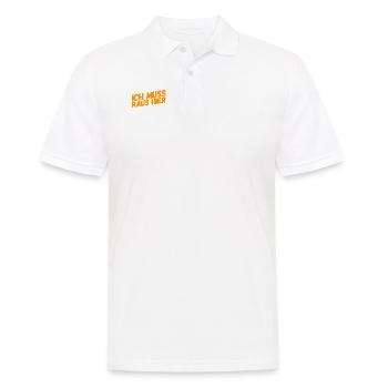 ich kann hier nicht bleiben - Männer Poloshirt - Weiß - Vorne - Kai (181cm)