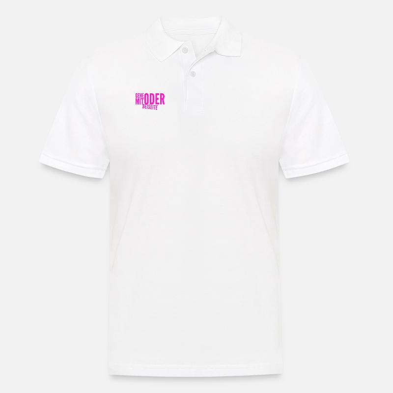 kommst du mit oder nicht? - Männer Poloshirt - Weiß