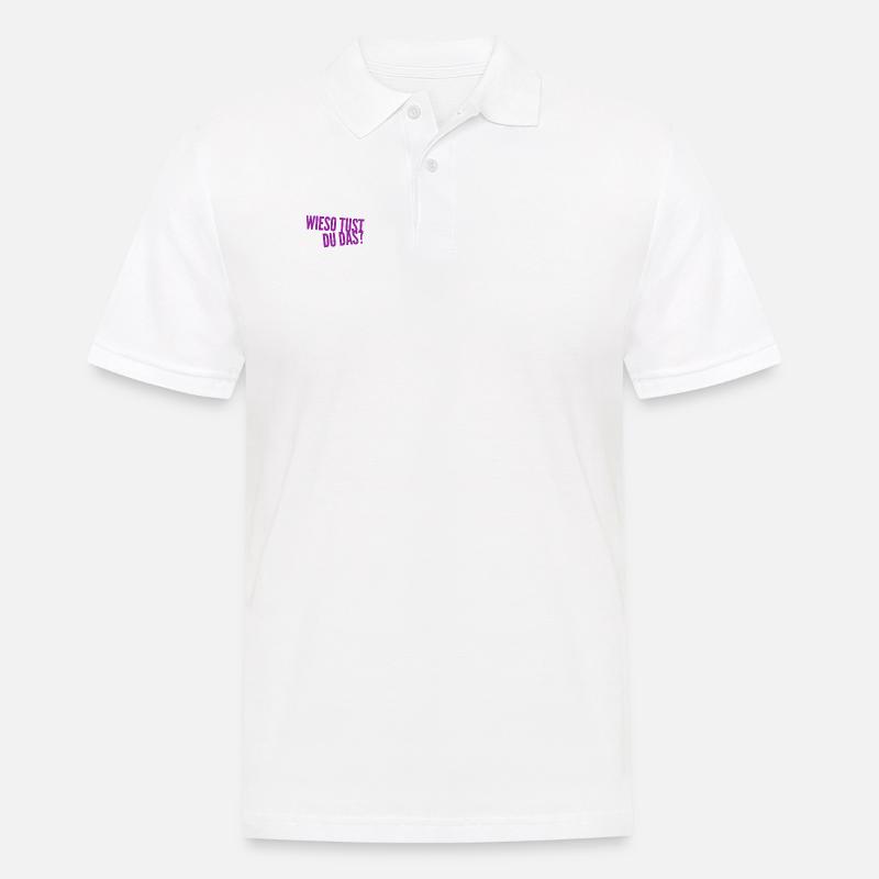 weshalb tust du das? - Männer Poloshirt - Weiß