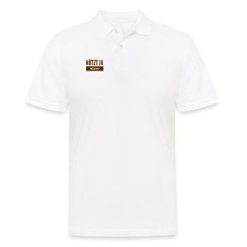 die richtige Haltung - Männer Poloshirt - Weiß - Vorne - Kai (181cm)