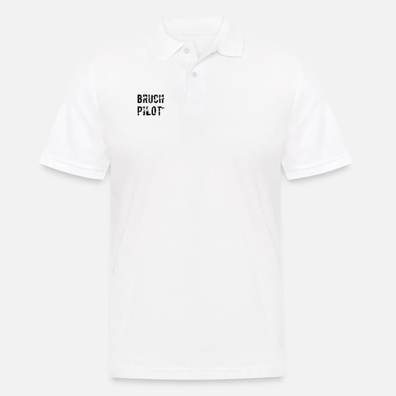 Bruchpilot - Männer Poloshirt - Weiß