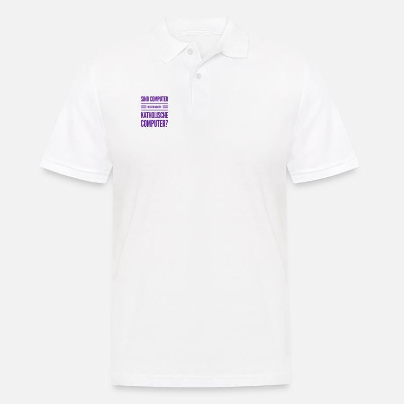 darf ich auf die Computermesse? - Männer Poloshirt - Weiß
