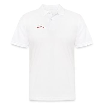 ich gehe all in - Männer Poloshirt - Weiß - Vorne - Kai (181cm)