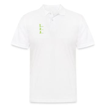 One, two, three - Men's Polo Shirt - white - Front - Kai (181cm)