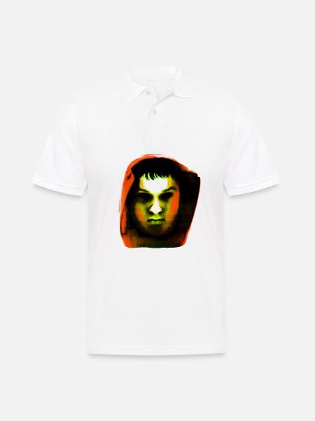 Hoody head: Orange - Männer Poloshirt - Weiß